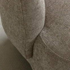 Made in Meubles Fauteuil arrondi en tissu taupe Norton