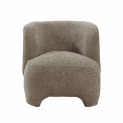 Made in Meubles Fauteuil arrondi en tissu taupe Norton