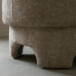 Made in Meubles Fauteuil arrondi en tissu taupe Norton