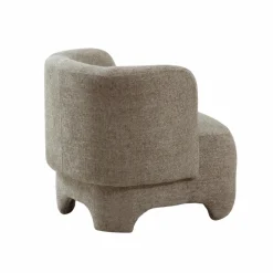 Made in Meubles Fauteuil arrondi en tissu taupe Norton