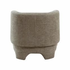 Made in Meubles Fauteuil arrondi en tissu taupe Norton