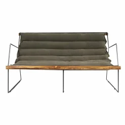 Made in Meubles Fauteuil assise suspendue kaki 2 places Rosalie