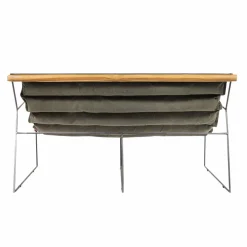 Made in Meubles Fauteuil assise suspendue kaki 2 places Rosalie