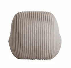 Made in Meubles Fauteuil confort en velours côtelé beige écru Johanna