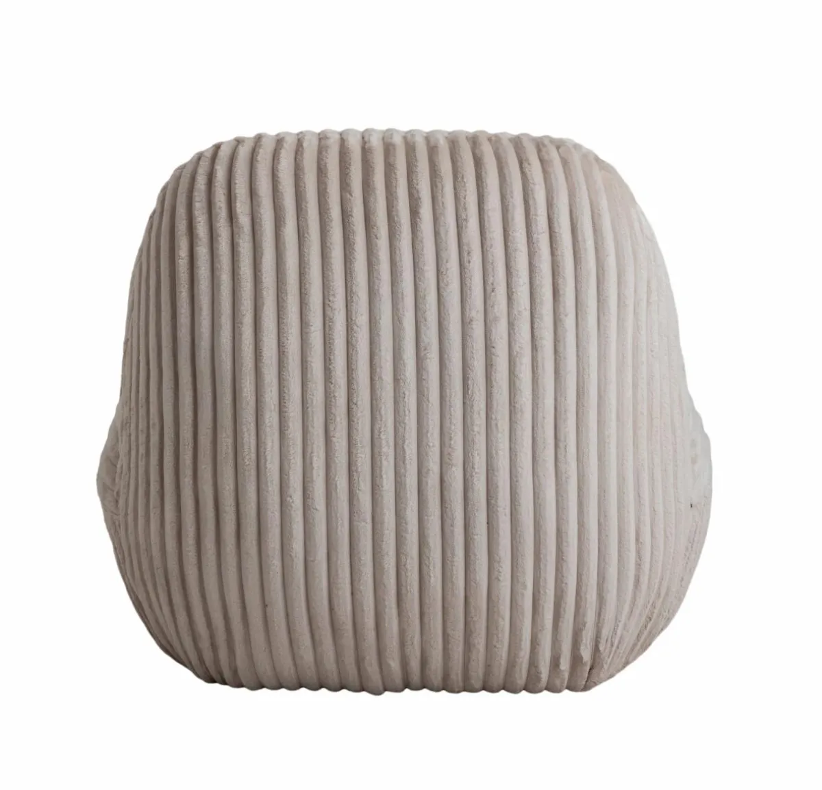 Made in Meubles Fauteuil confort en velours côtelé beige écru Johanna
