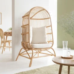 Made in Meubles Fauteuil confort haut en rotin Rattan