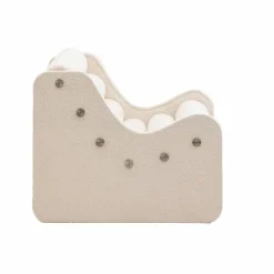 Made in Meubles Fauteuil des années 70 en tissu bouclette blanc Athéna