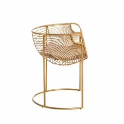 Made in Meubles Fauteuil design en métal doré Augustus