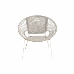 Made in Meubles Fauteuil en corde de coton blanc Bélize