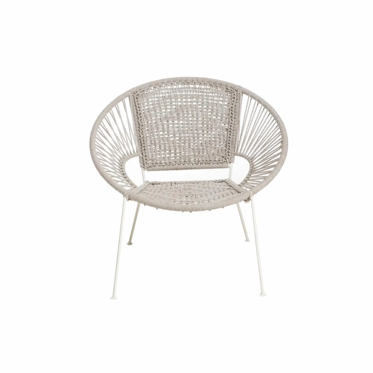 Made in Meubles Fauteuil en corde de coton blanc Bélize