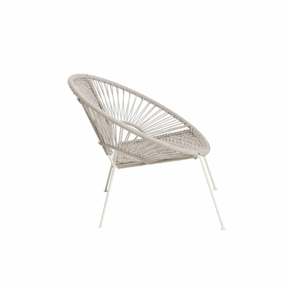 Made in Meubles Fauteuil en corde de coton blanc Bélize