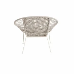 Made in Meubles Fauteuil en corde de coton blanc Bélize