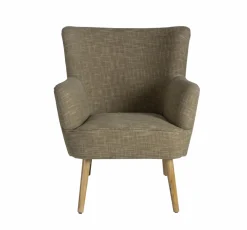 Made in Meubles Fauteuil en coton kaki Castille