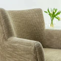 Made in Meubles Fauteuil en coton kaki Castille