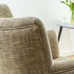Made in Meubles Fauteuil en coton kaki Castille
