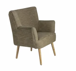 Made in Meubles Fauteuil en coton kaki Castille