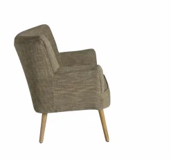 Made in Meubles Fauteuil en coton kaki Castille