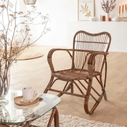 Made in Meubles Fauteuil en rotin arrondi Rattan
