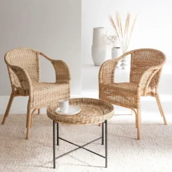 Made in Meubles Fauteuil en rotin Nohan