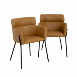 Made in Meubles Fauteuil en simili-cuir Valentin (lot de 2)