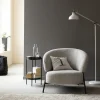 Made in Meubles Fauteuil en tissu bouclette gris Aaron