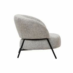 Made in Meubles Fauteuil en tissu bouclette gris Aaron