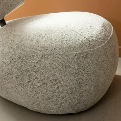 Made in Meubles Fauteuil en tissu bouclette avec dossier gris Teresia