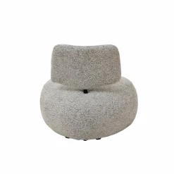 Made in Meubles Fauteuil en tissu bouclette avec dossier gris Teresia