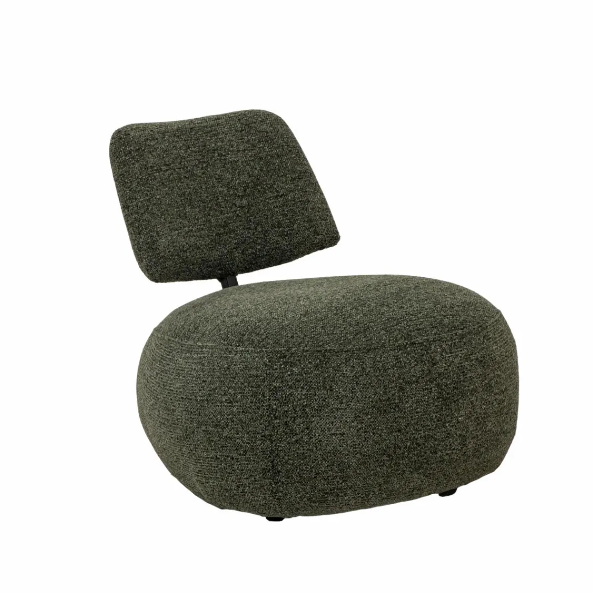 Made in Meubles Fauteuil en tissu bouclette avec dossier vert Teresia