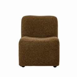 Made in Meubles Fauteuil en tissu bouclette marron Ludovic