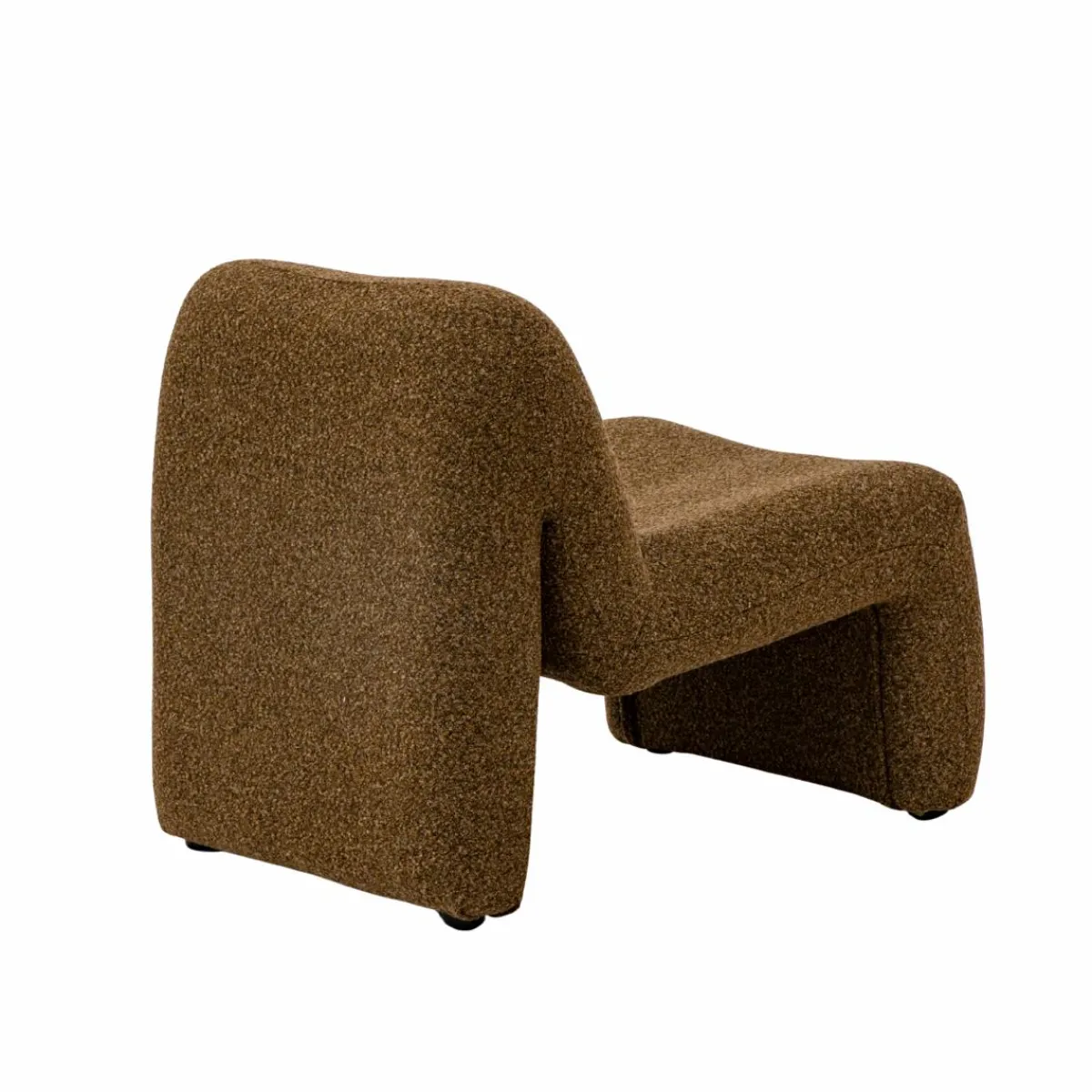 Made in Meubles Fauteuil en tissu bouclette marron Ludovic
