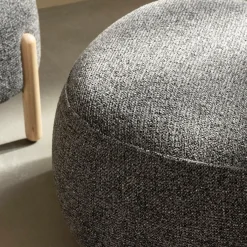 Made in Meubles Fauteuil en tissu bouclette avec dossier gris foncé Teresia