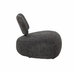 Made in Meubles Fauteuil en tissu bouclette avec dossier gris foncé Teresia