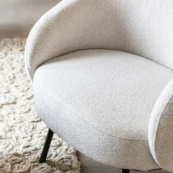 Made in Meubles Fauteuil en tissu bouclette confort Orenzo