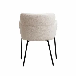 Made in Meubles Fauteuil en tissu bouclette blanc Valentin (lot de 2)
