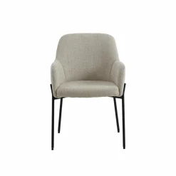 Made in Meubles Fauteuil en tissu écru Aëlys (lot de 2)