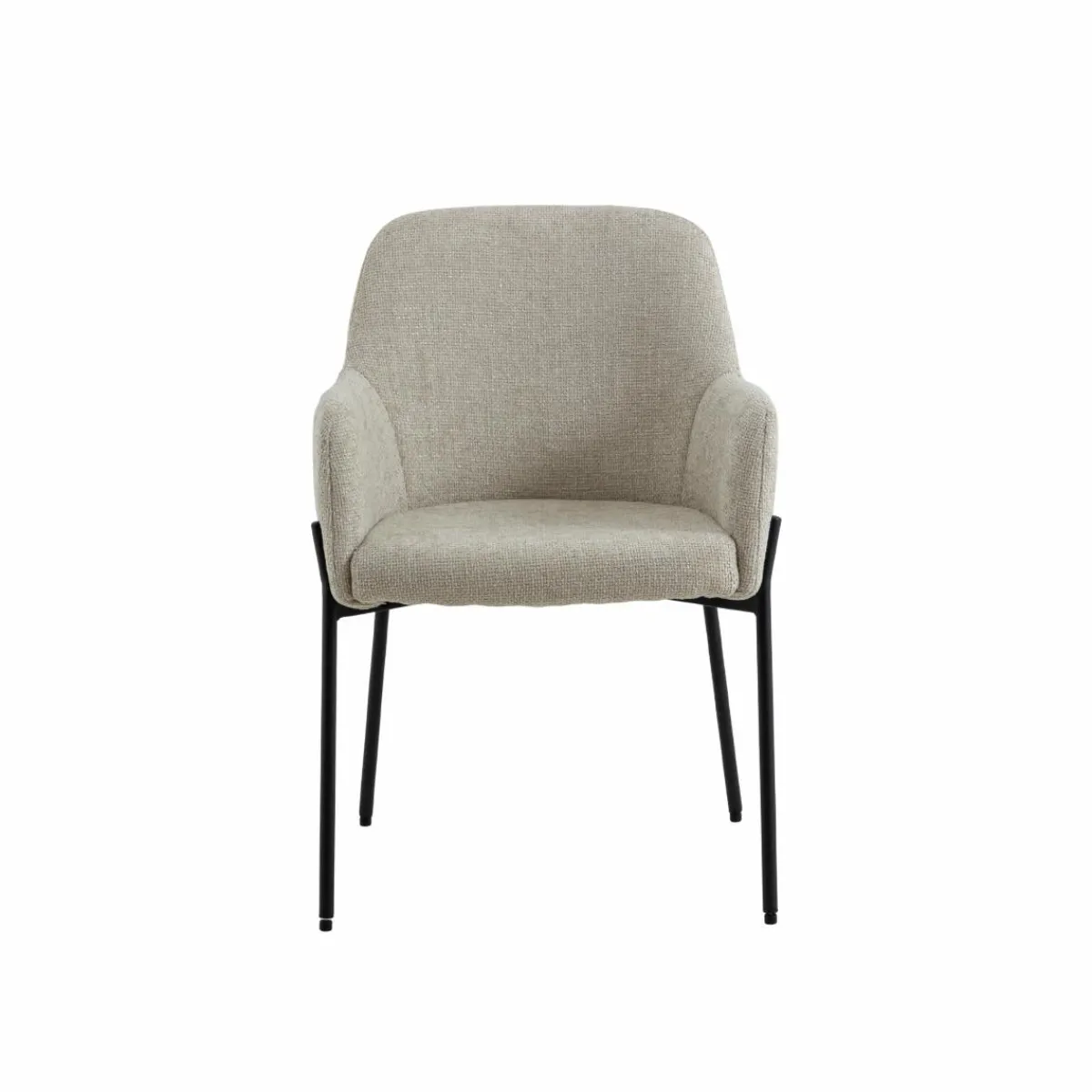 Made in Meubles Fauteuil en tissu écru Aëlys (lot de 2)