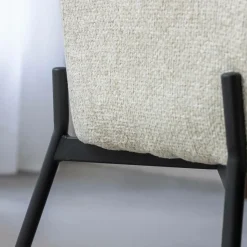 Made in Meubles Fauteuil en tissu écru Aëlys (lot de 2)