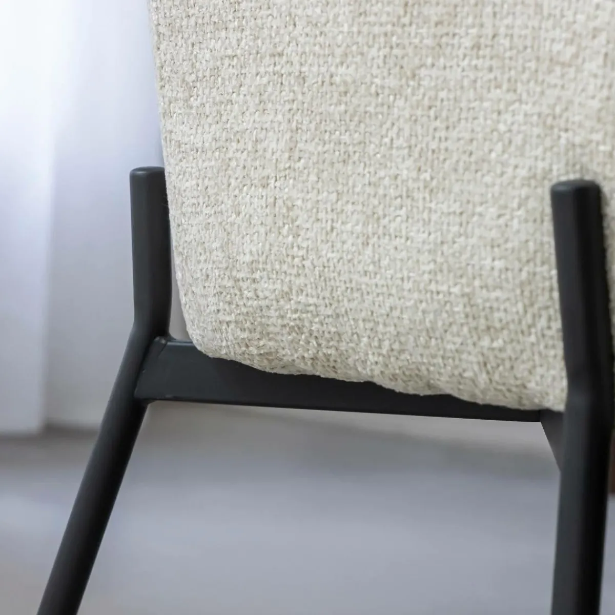 Made in Meubles Fauteuil en tissu écru Aëlys (lot de 2)