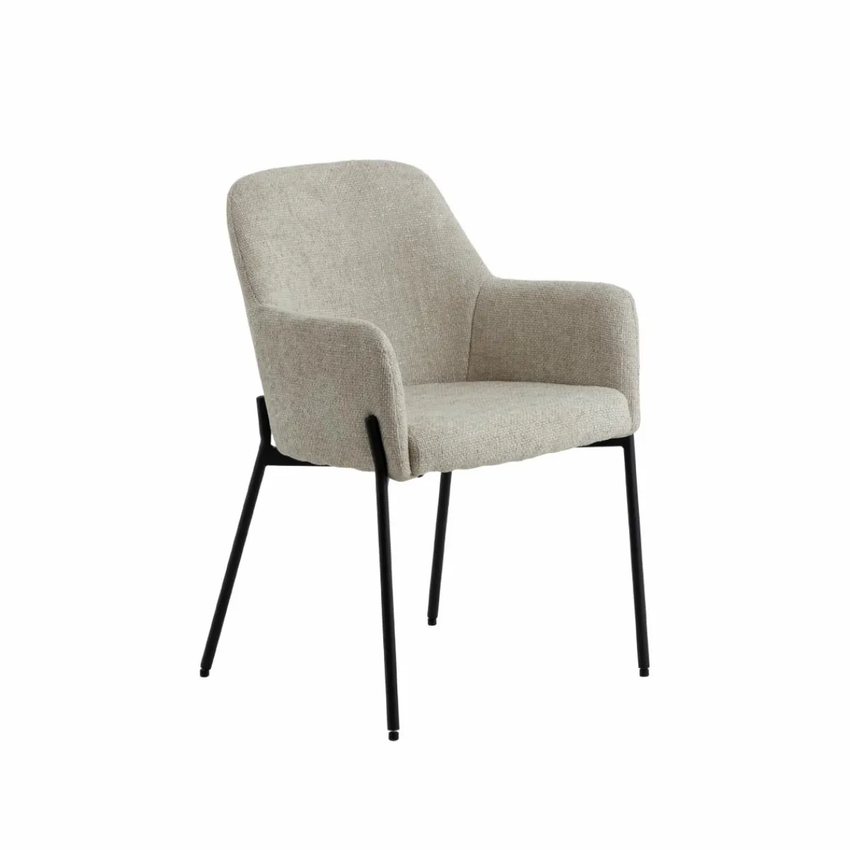 Made in Meubles Fauteuil en tissu écru Aëlys (lot de 2)