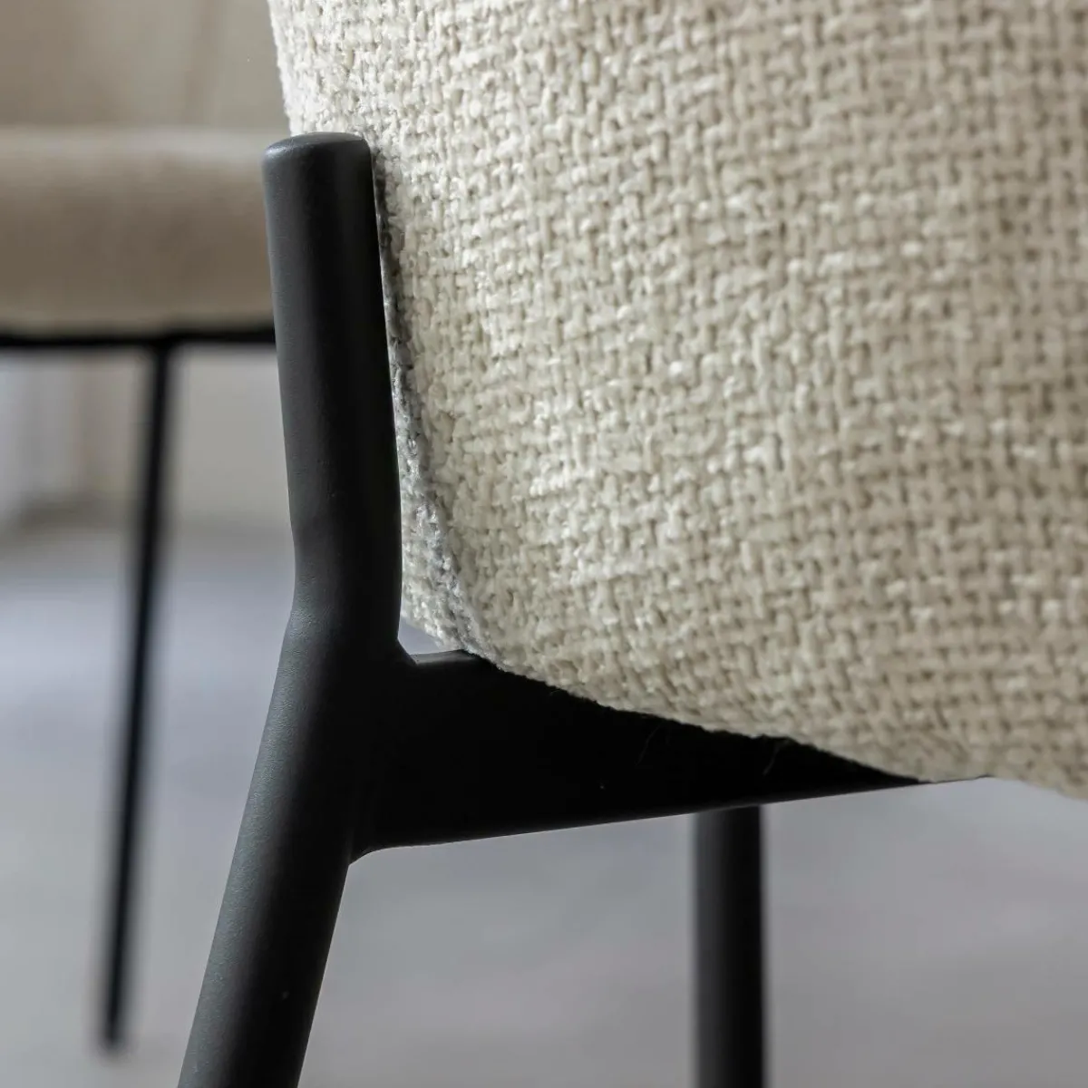 Made in Meubles Fauteuil en tissu écru Aëlys (lot de 2)
