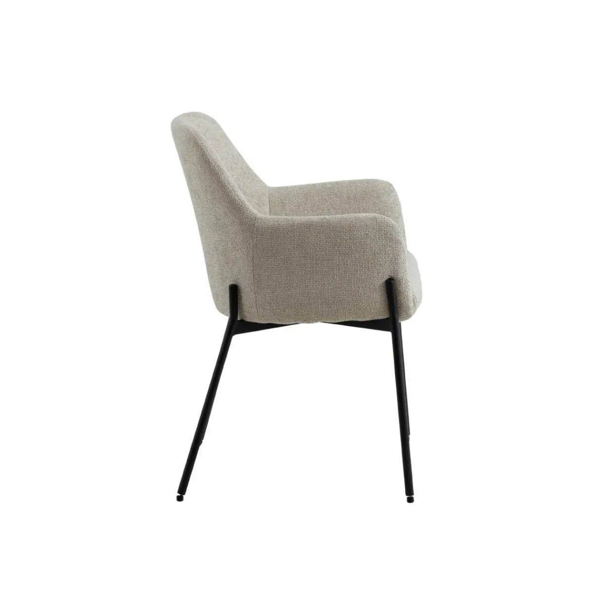 Made in Meubles Fauteuil en tissu écru Aëlys (lot de 2)