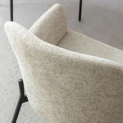 Made in Meubles Fauteuil en tissu écru Aëlys (lot de 2)