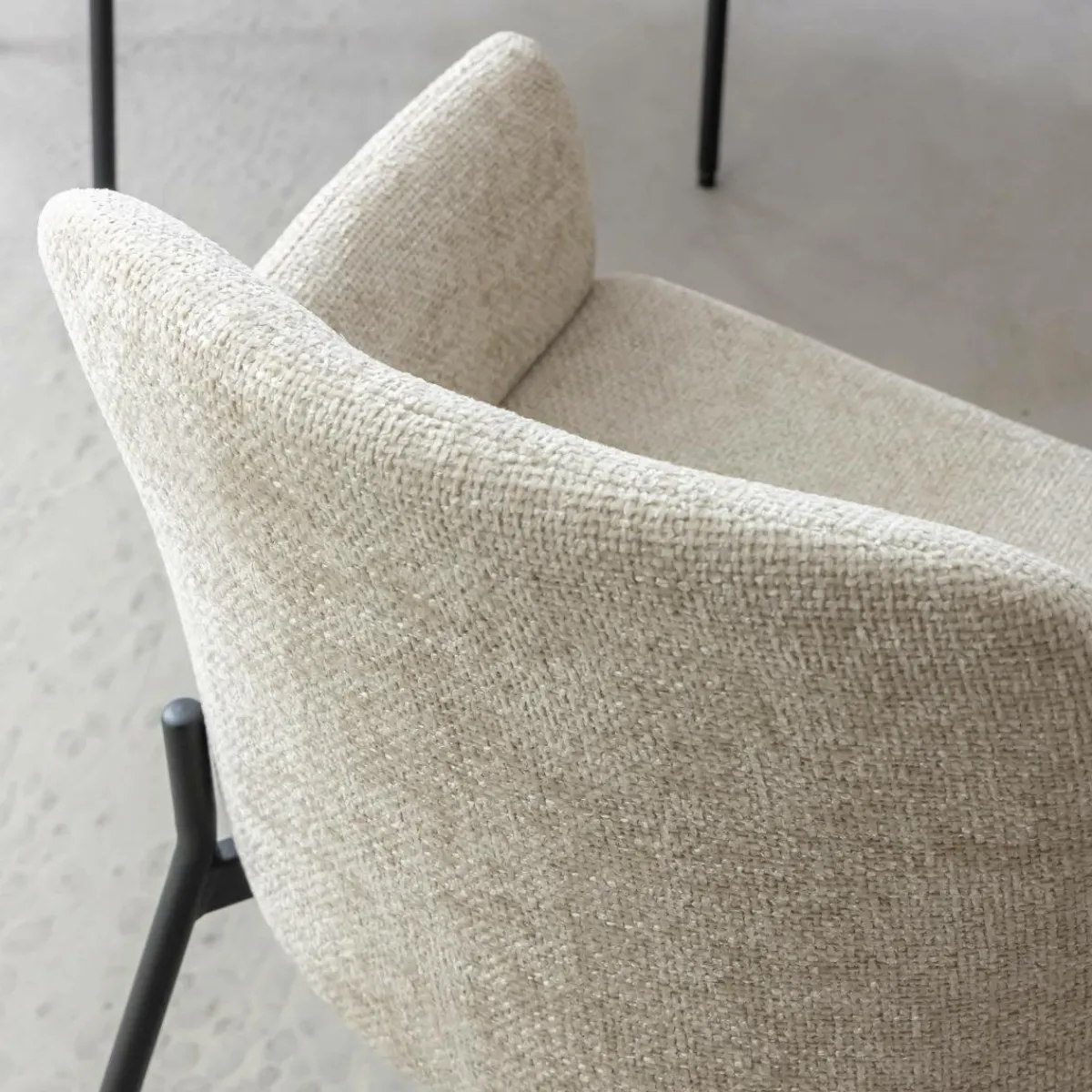Made in Meubles Fauteuil en tissu écru Aëlys (lot de 2)