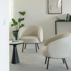 Made in Meubles Fauteuil en tissu écru confort Orenzo