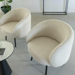 Made in Meubles Fauteuil en tissu écru confort Orenzo