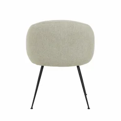 Made in Meubles Fauteuil en tissu écru et pieds en métal Sandy