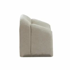Made in Meubles Fauteuil en tissu écru Théa