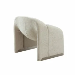 Made in Meubles Fauteuil en tissu écru Théa