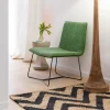 Made in Meubles Fauteuil en tissu et métal Isaure